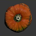Decorative Pumpkin Shaped Container With Colorful Orange Yellow Green Stripes And Wooden Stem Lid