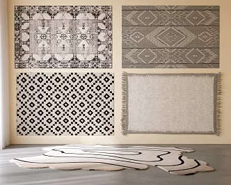 Modern Middle-ancient Style Carpet Special-shaped Carpet Square Carpet Italian Carpet Living Room Carpet Gray Carpet Study Room Carpet Middle-ancient 3d model