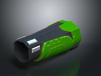 Green And Black Tactical Weapon With Metallic Parts And Structural Design 3d model