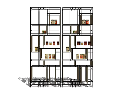 Open Double Multi tier Metal Frame Shelving Units with Storage Jars and Containers 3d model
