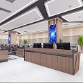 Modern Command Center Science and Technology Control Command Hall 3d model