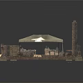 Ancient Ruins 3D Model With Ruined Pillars Canopy Structure And Debris 3d model