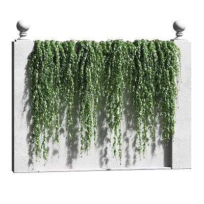 Natural Green Hanging Plant Decorative Ornament Set For Wall Railing Decoration 3d model