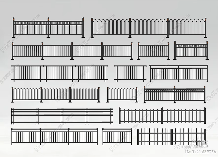 Variety Of Metal Railing Designs For Different Uses 3d model 
