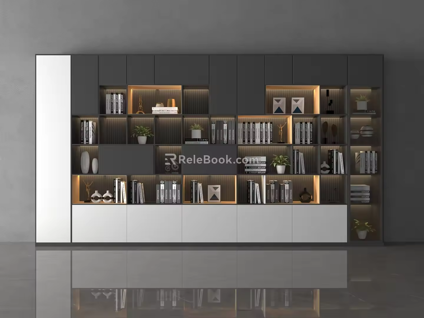 Simple bookcase cabinet 3d model