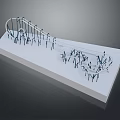 Abstract Architectural Model With Intricate Black Line Framework On White Base 3d model