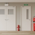 Fire fighting equipment, safety facilities, fire door, fire hydrant, fire extinguisher 3d model