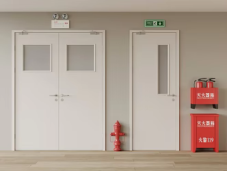Fire fighting equipment, safety facilities, fire door, fire hydrant, fire extinguisher 3d model