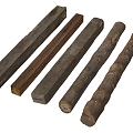 Quiet wood, wooden pillars, old wood, old wooden boards, wooden beams, tree trunks 3d model