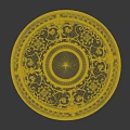 Artistic Detailed Carved White Plate With Intricate Floral And Curved Vine Patterns