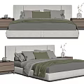 Modern Double Bed 3d model