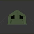 Outdoor Green Canvas Camping Tent Furniture With Support Poles And Windows