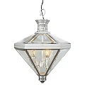 Modern Transparent Glass Geometric Pendant Light With Metallic Accents And Illuminated Bulbs Design