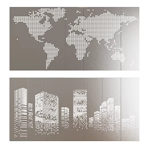 Perforated plate background wall aluminum plate metal plate 3d model
