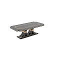 Modern Luxury Black Table With Gold Accents And Unique Leg Design