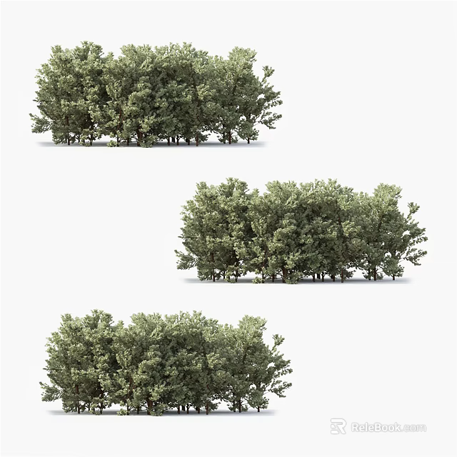 Green Shrubs In Various Shapes For Garden Landscaping And Decoration 3d model 