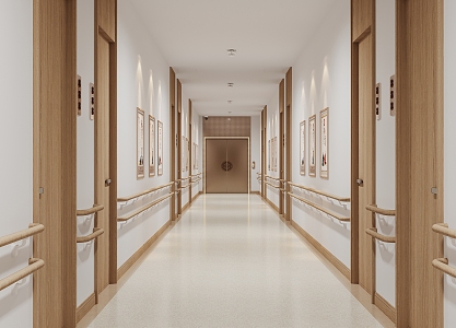 New Chinese-style Nursing Home Corridor 3d model