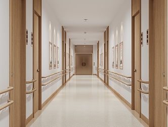 New Chinese-style Nursing Home Corridor 3d model