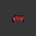 Red High Performance Sports Car With Sleek Exterior And Large Rear Spoiler