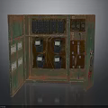 Rusted Old Electrical Distribution Box With Open Doors Switches And Meters