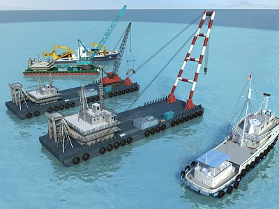 Construction Vessel Compilation 3d model Construction Vessel Compilation 3d model