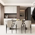 Modern Living and Dining Room Interior With Light Colored Sofa Coffee Table And Floor Lamp