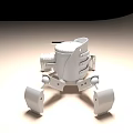 Smart Robot With Multi Legged Mechanical Structure And White Exterior Design 3d model