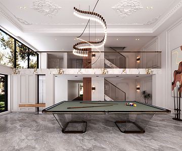 French billiard room negative first floor 3d model