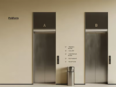 Poliform Modern Passenger Elevators With Capacity 4 Persons And Max Weight 300 KG 3d model