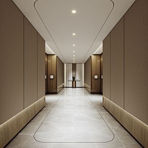 New Chinese Aisle Hotel Aisle 3d model