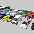Different Types Of Colorful Cars And Vehicles Parked Together In