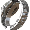 Luxury Modern Wristwatch With Stainless Steel Band On Acrylic Display Stand 16400 Euro Price