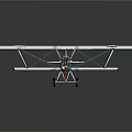 White Biplane Model With A1234 Number Orange Propeller Gray Background And Reflection For Aerospace