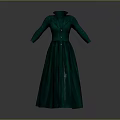 Fashionable Green Long Sleeve Collared Buttoned Coat With Textured Fabric