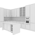 Contemporary Kitchen With Beige Cabinets Chevron Backsplash And Wine Storage