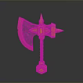 Fantasy Axe Design With Yellow And Gray Blade Sharp Top And Brown Handle