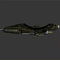 Futuristic Sleek Spaceship Model With Metallic Surface Streamlined Design And Detailed Texture