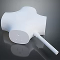 White Sleek Electrical Device With Plug And Rounded Modern Surface Design 3d model