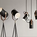 Modern lighting combination chandelier combination floor lamp 3d model
