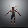 Detailed Spider Man Red And Gold Suit With Mechanical Arms Design