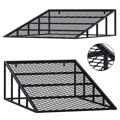 Black Metal Mesh Ramp With Sturdy Frame Double Structure And Detail Design 3d model
