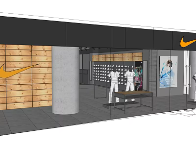 Modern Clothing Store Brand Sports Clothing Store 3d model