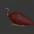 Standing Bird Sculpture With Turquoise Beak Legs And Brown Textured Body