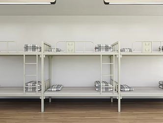 Double Bed Steel Bed Steel Frame Bed Apartment Bed Student Apartment Bed 3d model