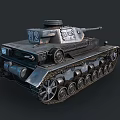 Vintage Military Tank With Armored Exterior Tracks Cannon And Turret Details