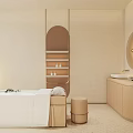 Modern Beauty Hair Salon Interior With Comfortable Sofa And TV Display Design