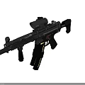 Black Tactical Rifle with Mounted Scope Detachable Magazine and Tactical Grip Modern Design