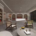 Modern Elegant Boutique Store Interior With Display Shelves Red Boxes Sofa Armchairs And Green Plants