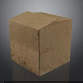 Open Brown Corrugated Cardboard Box With Cube Shape And Lifted Lid