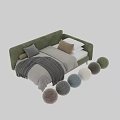 Modern Kids Bed With Soft Mattress Multiple Pillows And Cozy Blanket Design